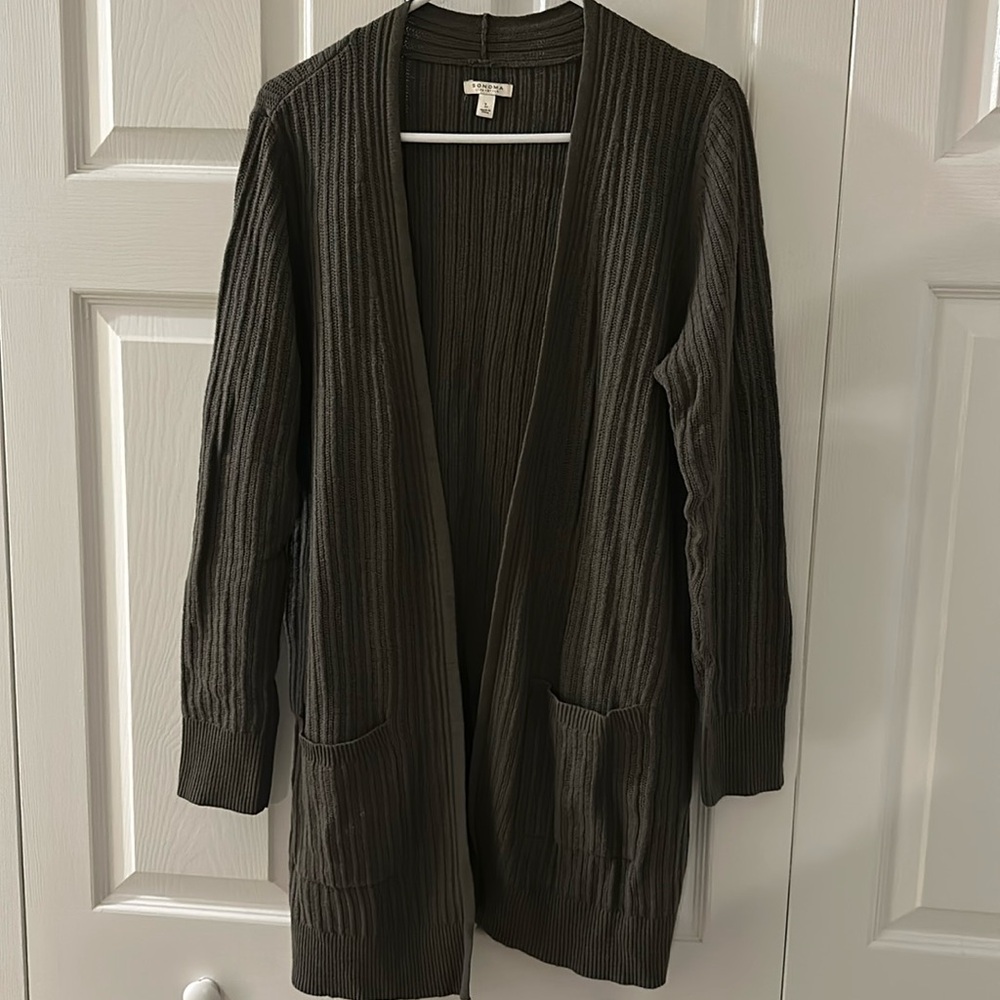 Olive green cardigan